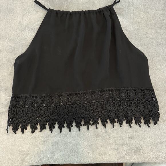Urban Outfitters Staring at Stars Lace Trim Sm Crop Top Drawstring Made in USA - Picture 1 of 5